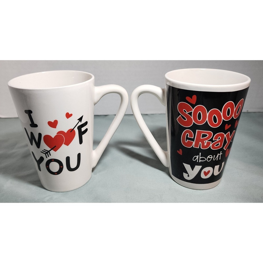 2 Dandee International Cups‎ I Woof You & Soooo Cray About You ~ Valentines
